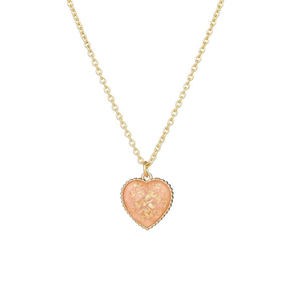 New Romantic Amazing Sweet Cute Colorful Heart Shape Pendant Elegant Link Chain Necklaces Luxury For Women And Girls Wedding Engagement Accessories Jewelry