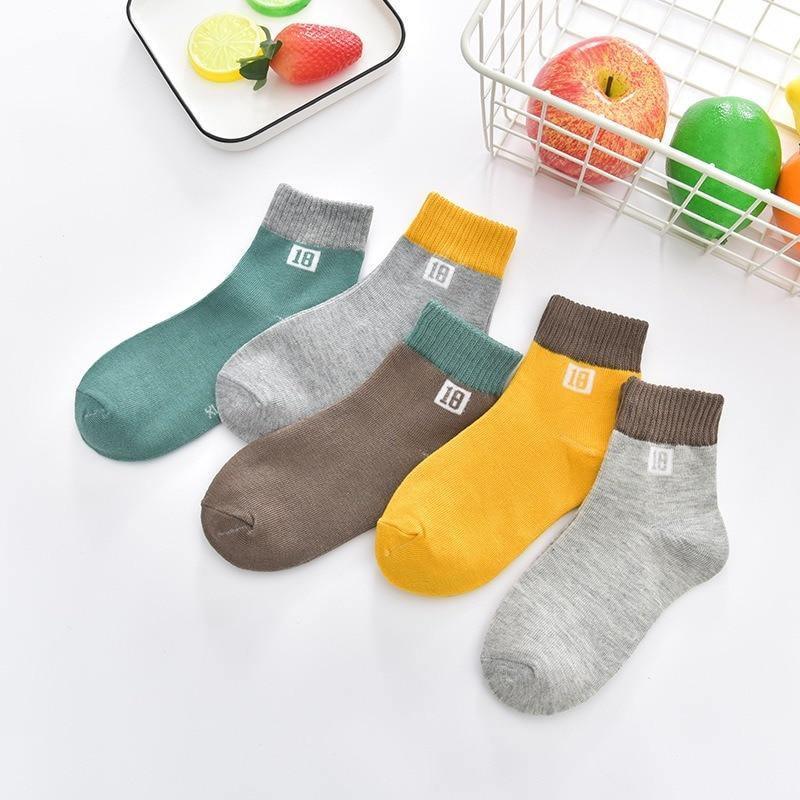 5 Pairs Baby Boys Winter Socks Cartoon Bear Kids Spring Autumn Cotton Breathable For Kids