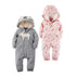 Modern Popular Fashion Newborn One Piece Fleece Hooded Jumpsuit Long Sleeved Baby Body suits Romper For Girls and Boys Kids