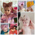 Handamde Elegant Baby Hats for Girls Big Bow Turban Hat Newborn  Baby Beanie Cap Solid Color Style