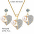 Luxury Fashion Jewelry Gold-color Romantic Austrian Crystal Heart Shape Chain Necklace and Earrings Jewelry Sets For Women