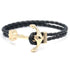 Luxury Modern Handmade Stainless Stell Men Anchor Bracelet made of Nylon in Navy Blue Color For Man