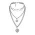 Jewelry Set Big Coin Pendant Chunky Chain Necklace for Women Neck Choker Luxury Jewelry Gift For Girls In Cool Style