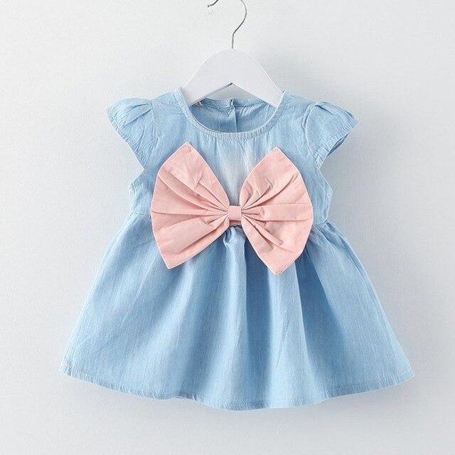 Children's Wear Dress Girls  Dresses For Party and Wedding with 100% Cotton Striped Lapel Fly Sleeves