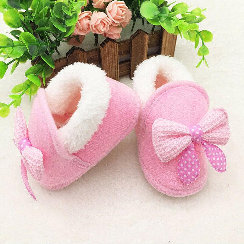 Winter Newborn Infant Baby Girls Boys Shoes Bow-knot Fur Ankle Length Autumn Warm Snow Boots 0-18M Babies