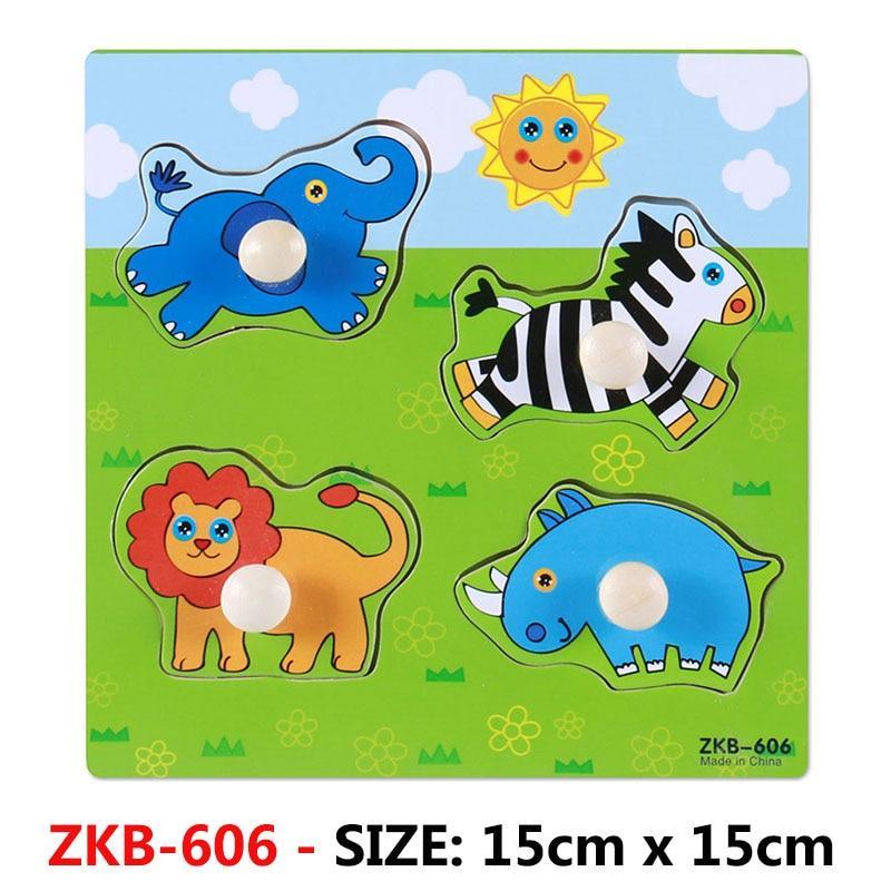 New Hand Grab Board Wooden Puzzle Toys for Children Cartoon Animal Fruit  Kids Baby Early Educational Learning Toy