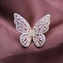 New Design Fashion Jewelry Opening High-Grade  Zircon Butterfly Ring Luxury Shiny Cocktail Party Ring For Women