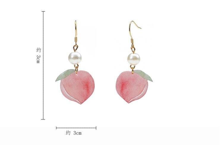 Modern New Arrival Korean Acrylic Trendy Elegant Pink Peach Drop Luxury Earrings For Women Cute Sweet Jewelry