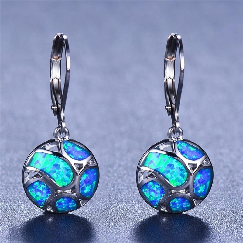 Fashionable Modern Women's Earrings Bohemian Fire Opal Long Elegant Declaration Jewelry