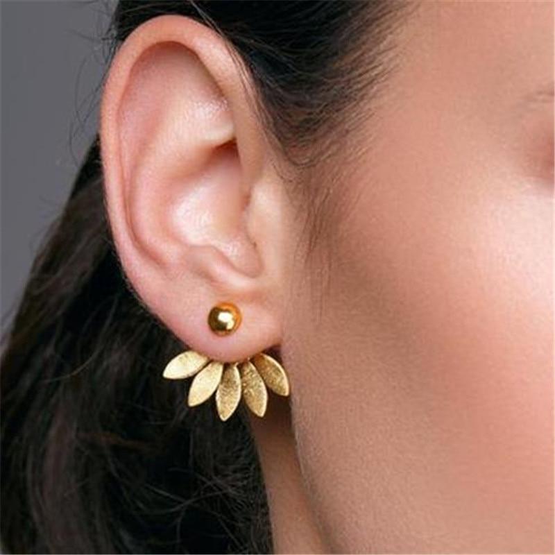 New Fashion Round Dangle Drop Korean Earrings For Women In Geometric Round Heart Gold Earring Elegant Style