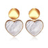 New Modern Korean Statement Round Luxury Earrings For Women Perfect Geometric Elegant Gold Shell Fluff Dangle Drop Earrings