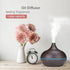 New 550ml Wood Essential Oil Diffuser Ultrasonic USB Air Humidifier with 7 Color LED Lights Remote Control Office Home Diffuser for Office, Home, Bedroom, Living Room, Study, Yoga, Spa; White Wood Grain with Multiple Lighting Options