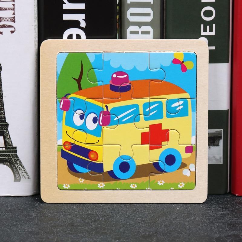 Wood Puzzles Children Adults Vehicle Puzzles Wooden Toys Learning Education Environmental Assemble Toy Educational Games For Baby and Kids