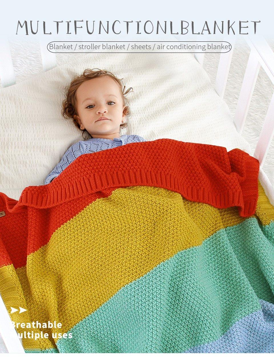 Baby Blankets Knitted Swaddle Wrap Envelopes for Stroller Bedding Blankets for Infants Soft Warm Sleep Covers Blanket for Kids