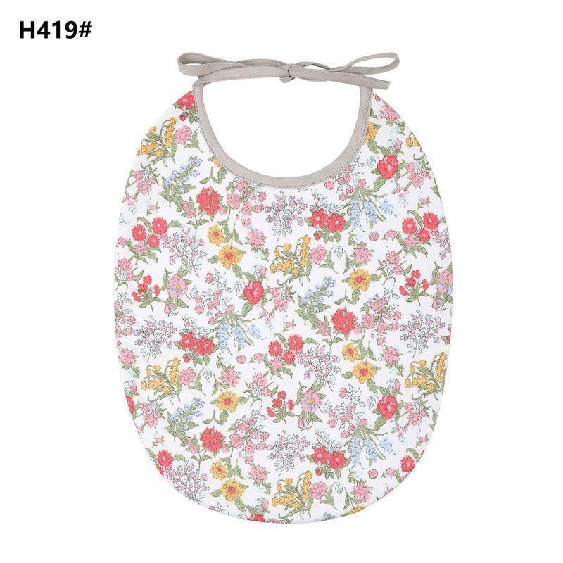 Floral Vintage Newborn Double Side Bibs Boys Girls Waterproof Linen Cotton Saliva Towel