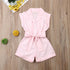 Baby Girls Clothes Sleeveless Turn-down Collar One-Pieces Romper Solid Color Girls Jumpsuit Dress for Girls