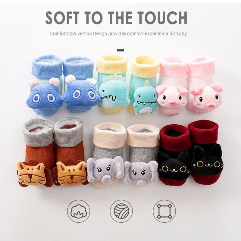 Cartoon Newborn Baby Toddler Floor Non-slip Socks Cotton With Bell Doll Baby Girls & Boys Soft Shoes For Kids