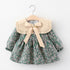 Modern Retro Girl Dress  For Winter Newborn Infant Dress Fashion Cute Cotton Floral Bow baby Party Dress