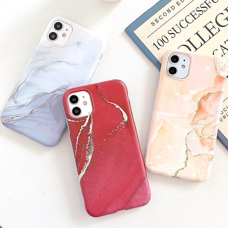 Marble Crack Matte Phone Cases For iphone 12 mini 11 Pro Max SE 2020 XS Max XR X 7 8 Plus Case Cover Silicone Soft TPU IMD Back SIlicon case for Phone