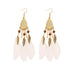 Handmade Modern Elegant Golden Silver Color Ethnic Acrylic Luxury Rainbow Beads Feather Drop Earrings for Women Boho Jewlery