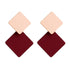 Retro Korean Version Of The Luxury New Paint Perfect Geometric Square Earrings Exaggerated Fashion Elegant Simple Wild Red Earrings Cold Wind Female