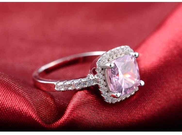 Popular 925 Sterling Silver Modern Cushion Cut Zircon Newest Jewelry Set Engagement Ring Elegance For Women Perfect Gift