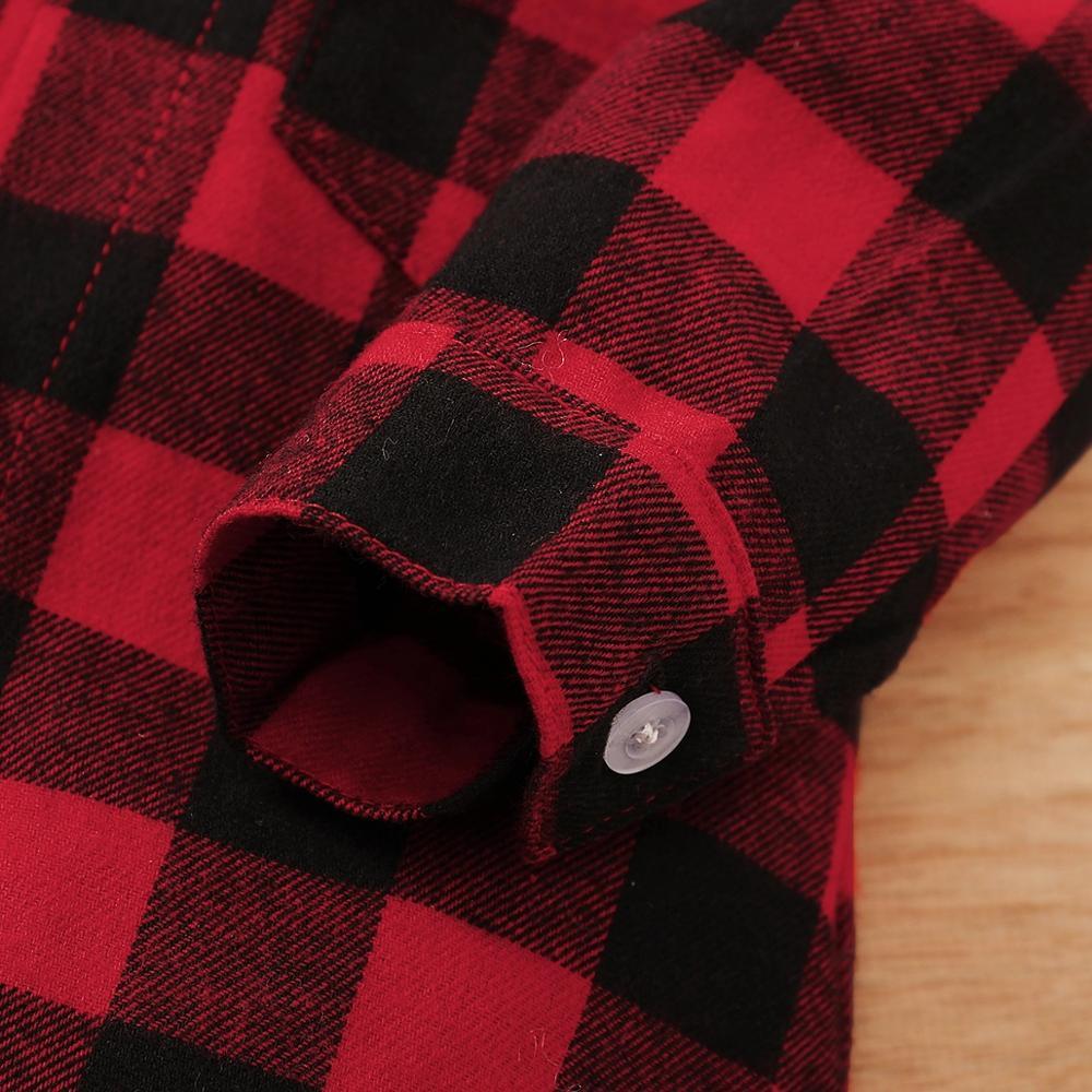 Spring Autumn Newborn Cotton  Casual classic Plaid Collar Jumpsuit for Baby Boys / Girls In Elegant Retro Modern Style