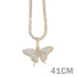 Luxury Elegant Miami Cuban Link Chain Butterfly Charm Choker Necklace Bling In Hip Hop Jewelry Style For Men and Women