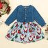 Baby Girls Print Christmas Santa Dress Princess Outfits Long Sleeve Fashion  Unique Design Perfect Gift