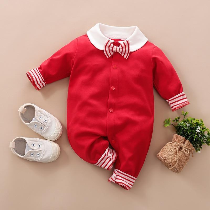 Luxury Modern Baby Boy Infant Rompers Baby Clothes Kids With Bow Modern Baby Costume Suit