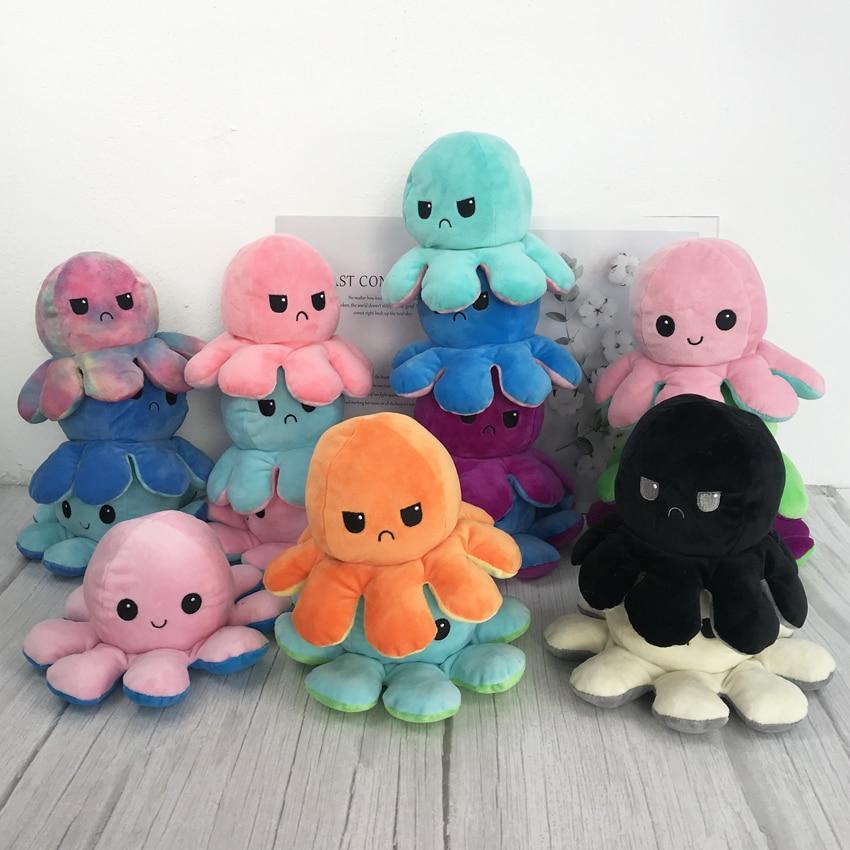 Reversible Flip Octopus Plush Stuffed Toy Soft Animal Home Accessories Cute Animal Doll Children Gifts Baby Plush Toy For Kids