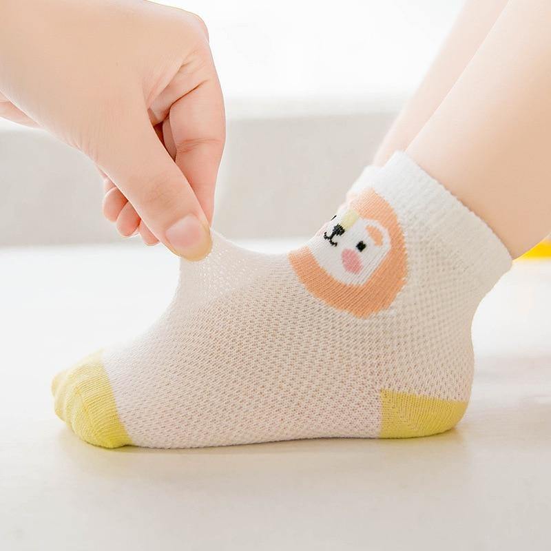 5Pair Set Cotton Baby Girls Socks Thin Summer Breathable Mesh Kids Toddler Socks Cute Cartoon Children Socks Infant Socks for Kids