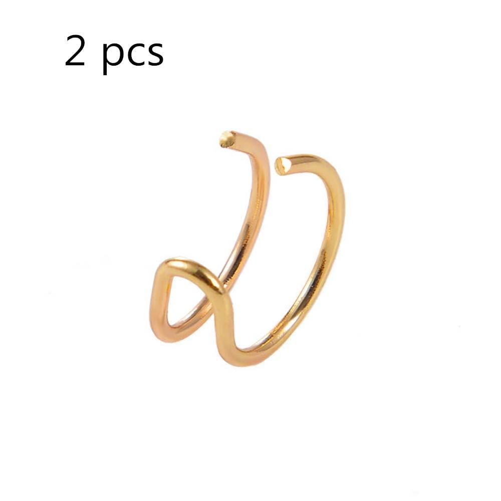 Luxury Gold Leaves Non-Piercing Ear Clips Fake Cartilage Earring  For Women and Men