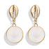 New Luxury Elegant Geometric Shell Dangle Earrings For Women In Round Small Drop Design