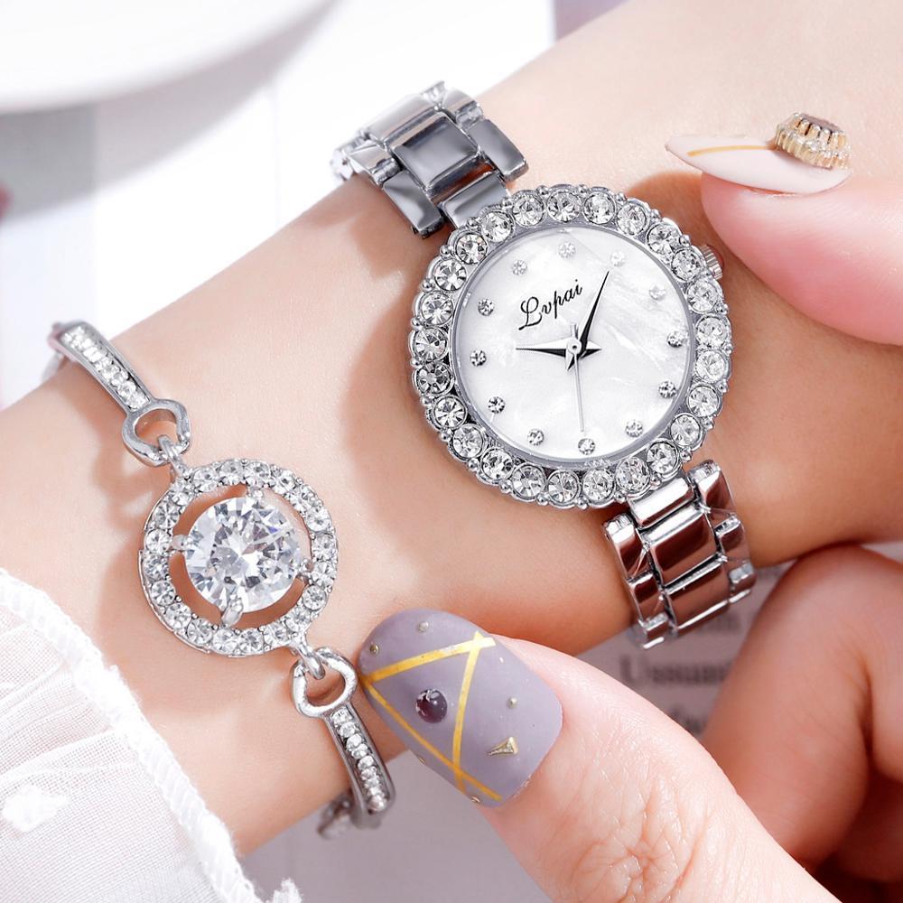 Luxury Bracelet Watches Set For Women Fashion Geometric Bangle Quartz Clock Ladies Wrist Watch For Women and Girls