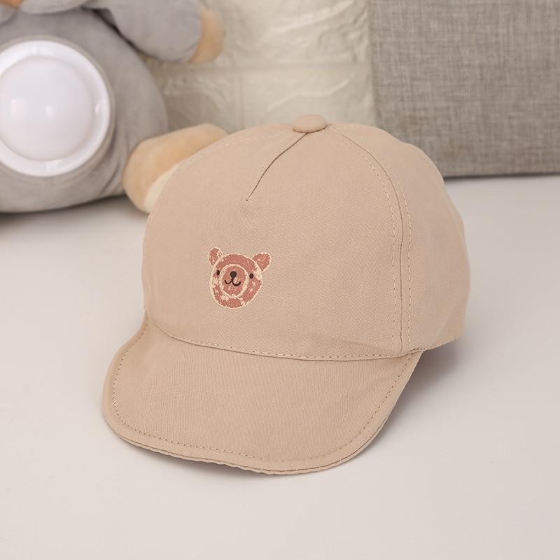 Luxury Summer Newborn Baby Sun Hat Cotton Beret Hat Cartoon Striped Bear Snapback Baseball Cap Baby Hats For girls and Boys Kids