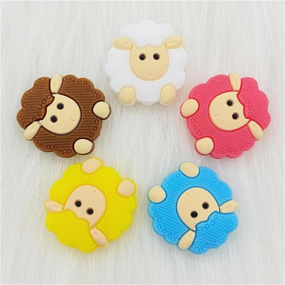 5pcs Animals Cartoon Silicone  Teething  Sheep   For Children Newborn Baby Teether For Teeth