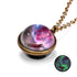 New  Galaxy Double Sided Pendant Necklace IN Universe Planet Jewelry Glass Art Picture Handmade Statement Necklace art Design