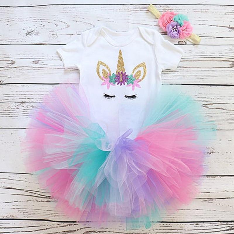 New 1st Birthday Tutu Baby Infant Christening Cake Dresses for Party Kids 1 Year Baby Girl For  Birthday Party