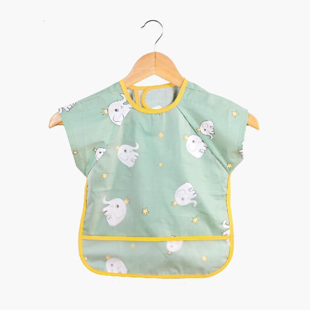 Baby Bibs Cotton Cartoon Children Accessories Short Sleeve Eco Friendly Waterproof Washable Clothing Bib for Kids