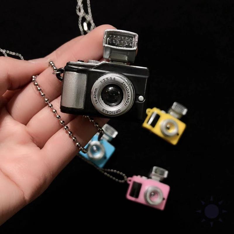 Interesting Flash Camera Necklaces Music Pendant Luminous Necklace Retro Small Camera Necklace With Flash For  Men and Women