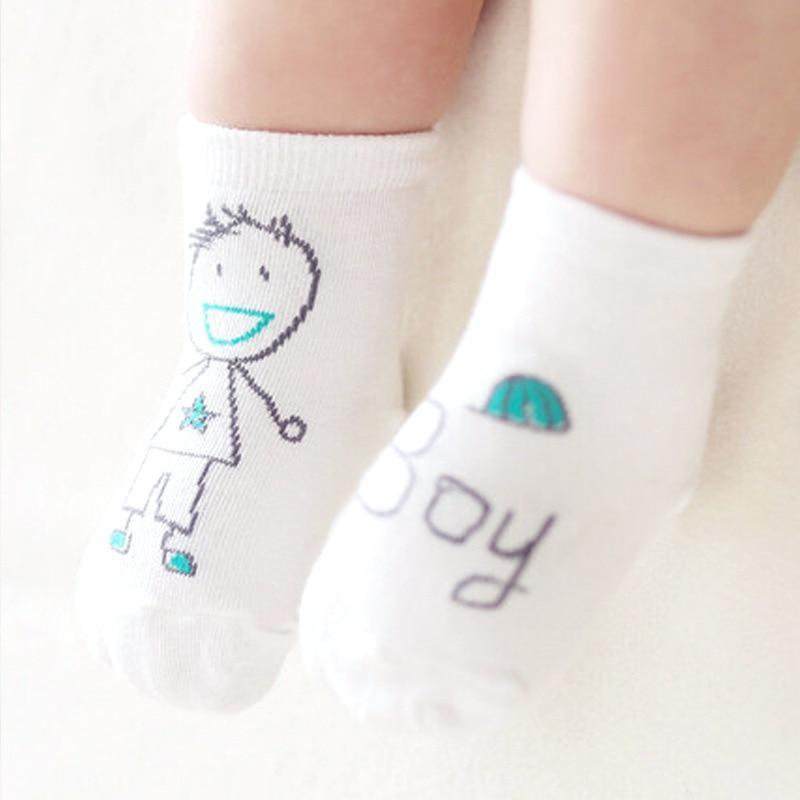 Casual White Baby Cute Cartoon Socks For Newborn Infants Toddlers Non-slip Soft Comfortable Cotton Unisex Socks