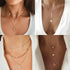 Multi Layered Necklace For Women Bohemian Coin Star Moon Geometric Chain Round Luxury Jewelry Perfect Gift Cool Style