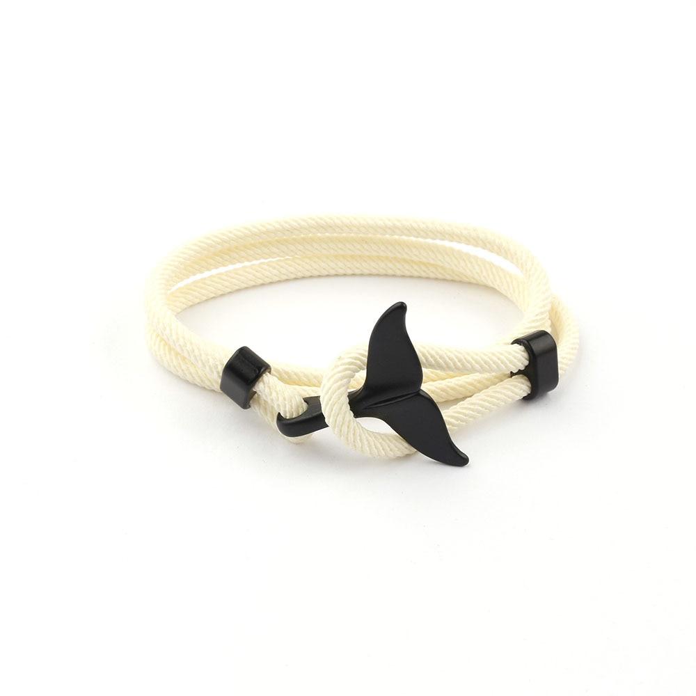 Whale Tail Anchor Bracelets Men And Women Charm Nautical Survival Rope Chain Bracelet Male Wrap Metal Hooks Fashion Gift