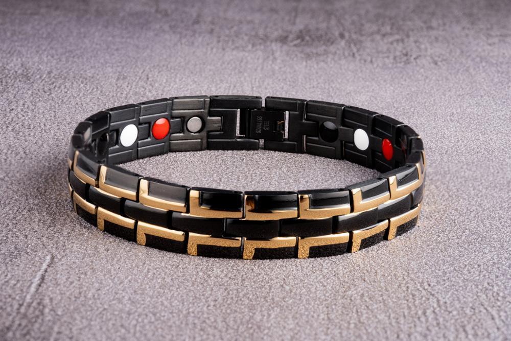 Trendy Men's Bracelet Stainless Steel Magnetic Bracelet Golden Magnet Bracelet For Men and Women