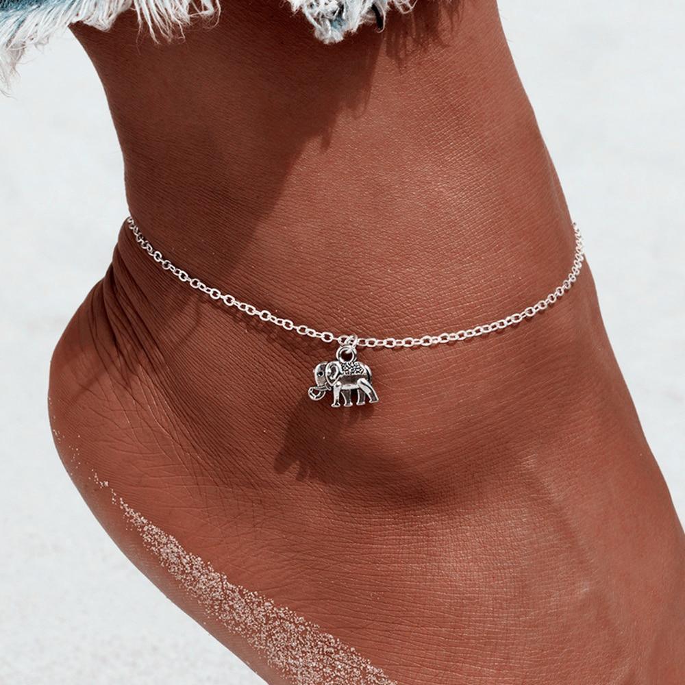 Luxury Stainless Steal Simple Silver Color Bead Chain Anklet Brecelet Bohemian adjustable Foot Jewelry Style