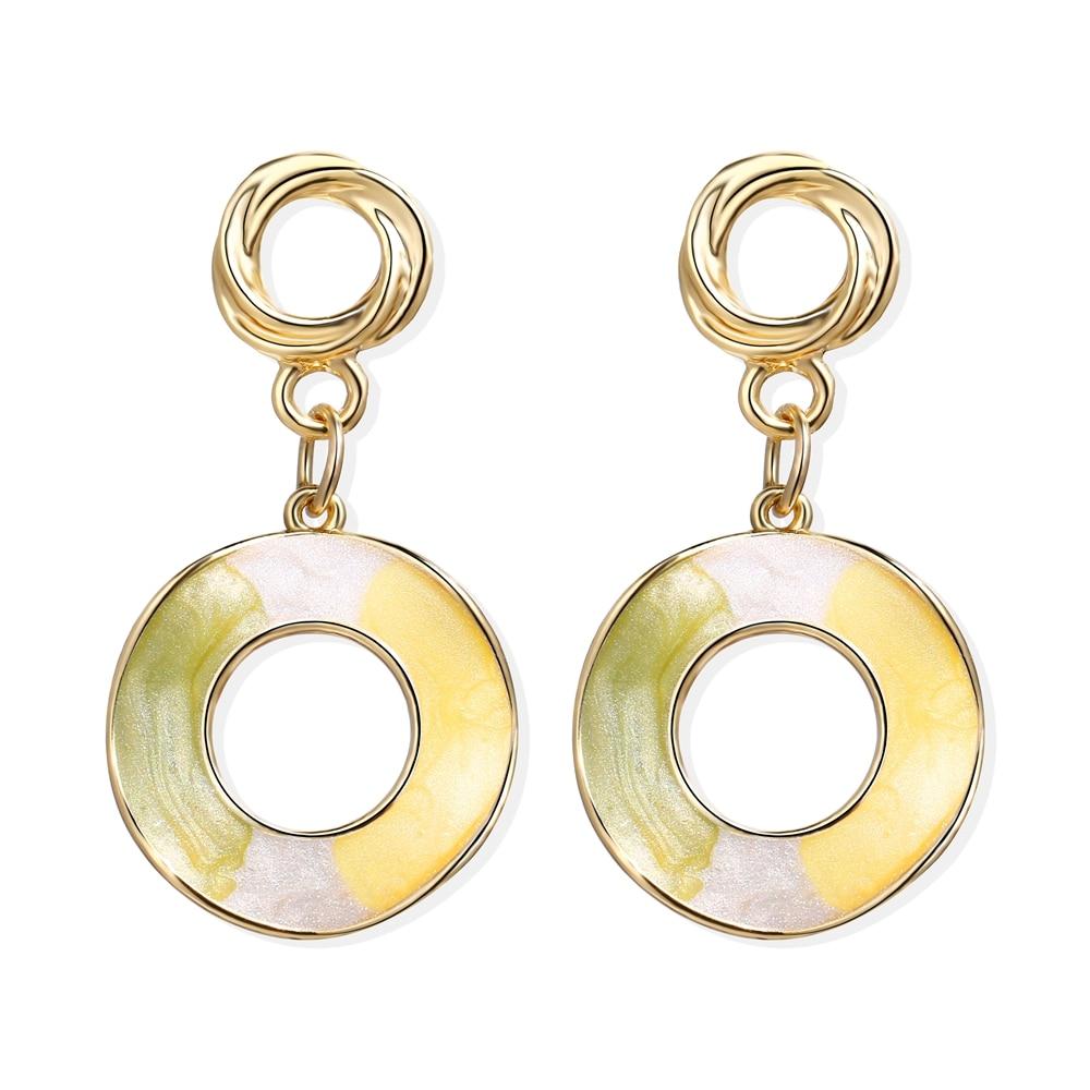 New Luxury Elegant Geometric Shell Dangle Earrings For Women In Round Small Drop Design