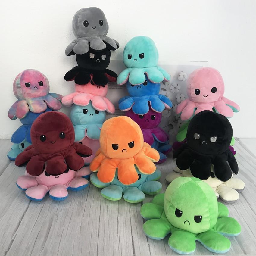 Reversible Flip Octopus Plush Stuffed Toy Soft Animal Home Accessories Cute Animal Doll Children Gifts Baby Plush Toy For Kids