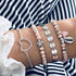 Boho Rose Map Bracelets & Bangles for Women Bohemian Round  Charm Bracelet Set Fashion Multilayer Accessories Luxury Jewelry