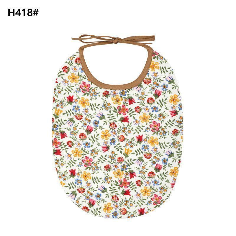 Floral Vintage Newborn Double Side Bibs Boys Girls Waterproof Linen Cotton Saliva Towel